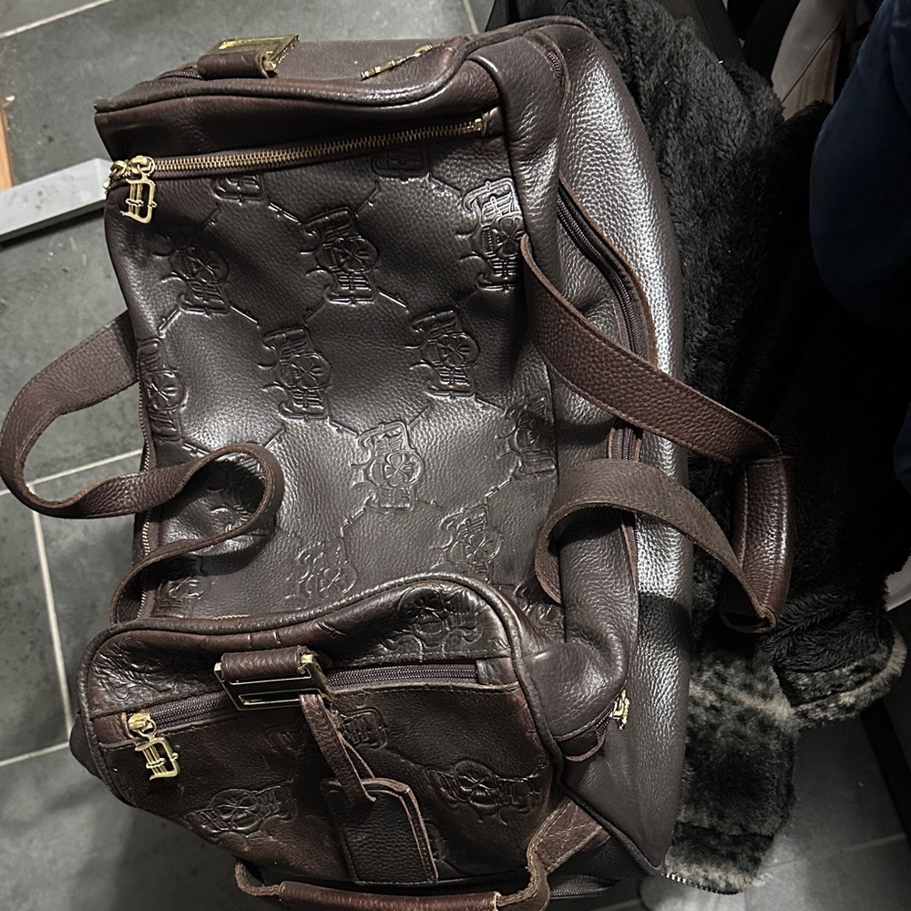 Elegant Dark Brown Embossed Duffel Bag Dussault Custom Ink